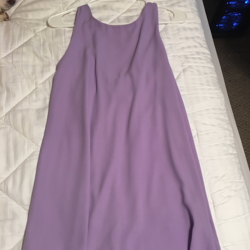 Lavender bow back shift dress